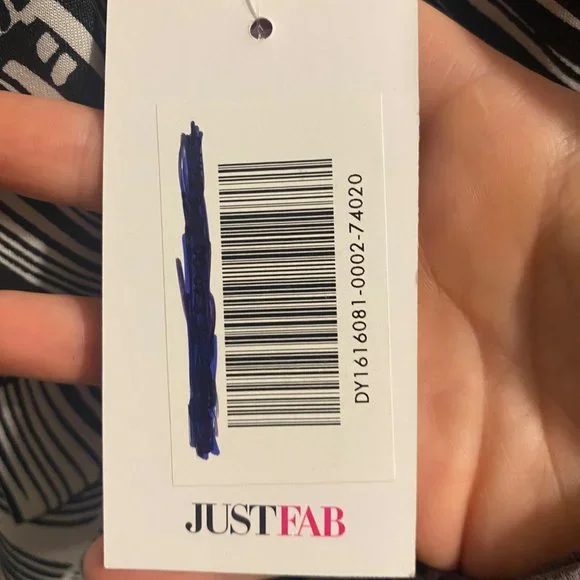 Just Fab Black & White Banana Leaf Wrap Dress M - Picture 12 of 12